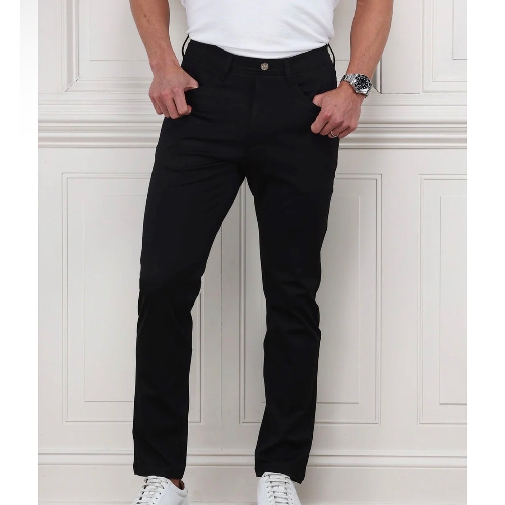 Collars & Co Men Size 36x32 CEO Tech Pull-On Pants Black Stretch Performance New